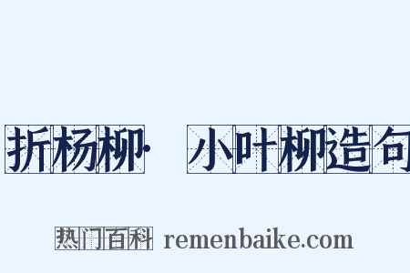 折杨柳·小叶柳造句是什么意思的图片